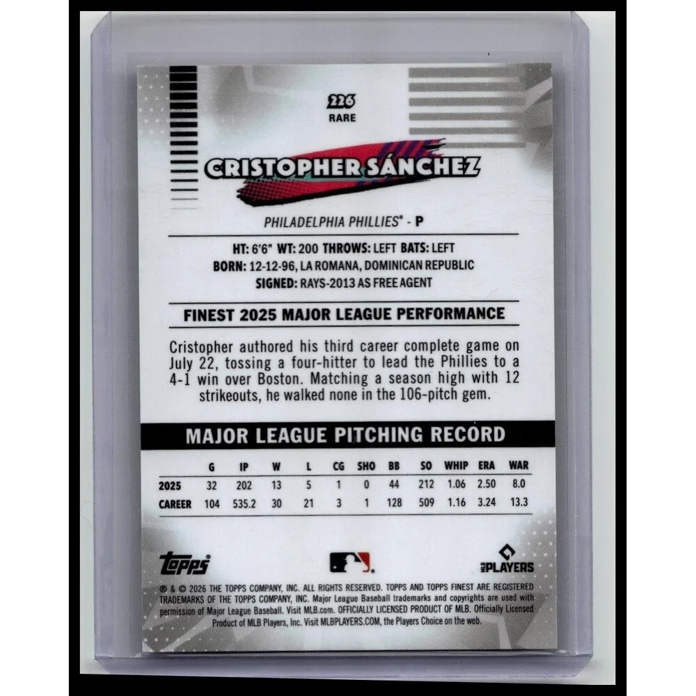 2026 Finest Cristopher Sánchez #226 Philadelphia Phillies Base